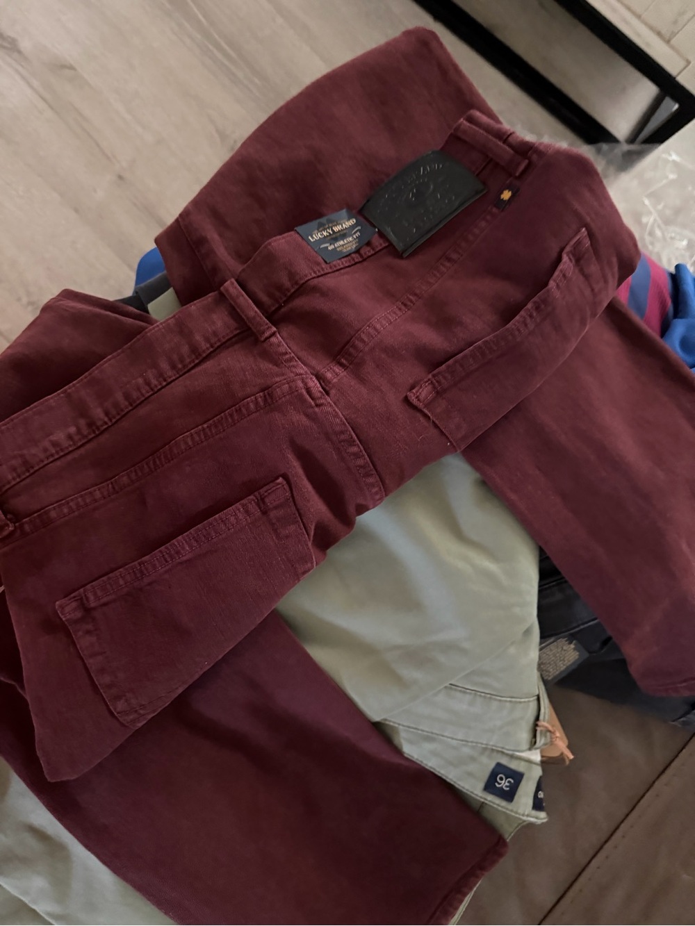Lucky Brand Men's  Pants in Deep Burgundy